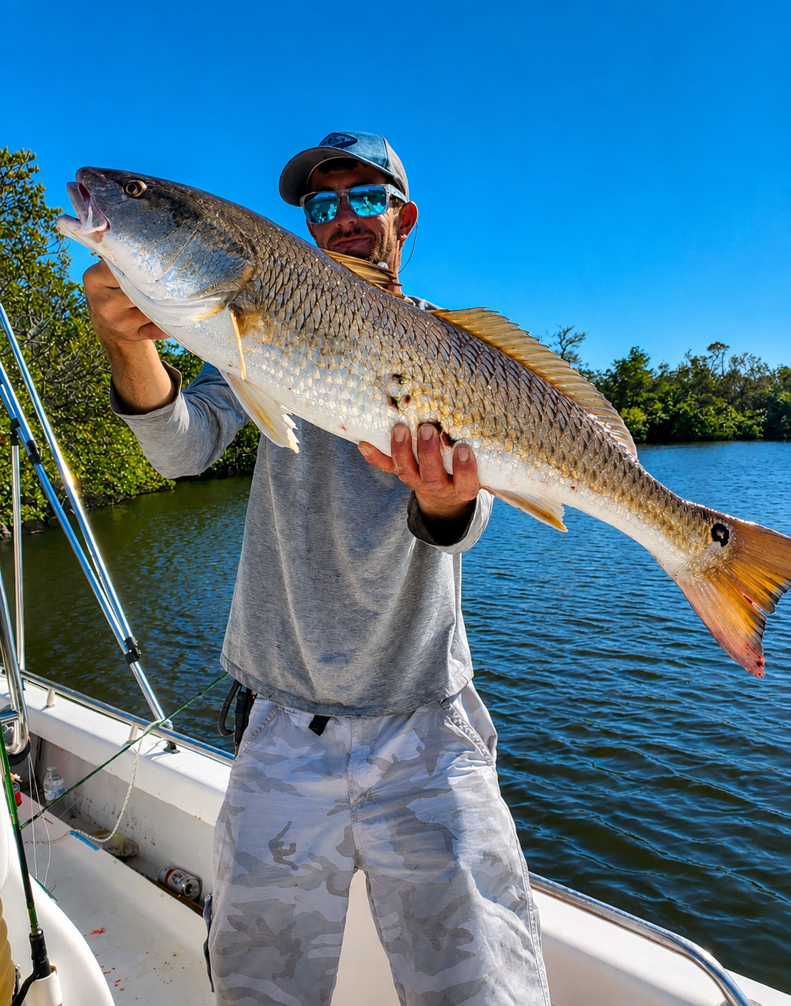 Redfish caught with the charter